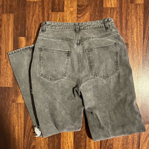 Grey Split Hem Jeans - Picture 2 of 5